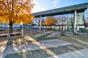 Mensa, Bauhausgebäude Dessau, Bauhaus, Dessau-Roßlau, Sachsen-Anhalt, Deutschland, Architektur, Hausansicht, Mensa, Bauhausgebäude Dessau, Bauhaus, Dessau-Roßlau, Sachsen-Anhalt, Deutschland, Architektur, Hausansicht,